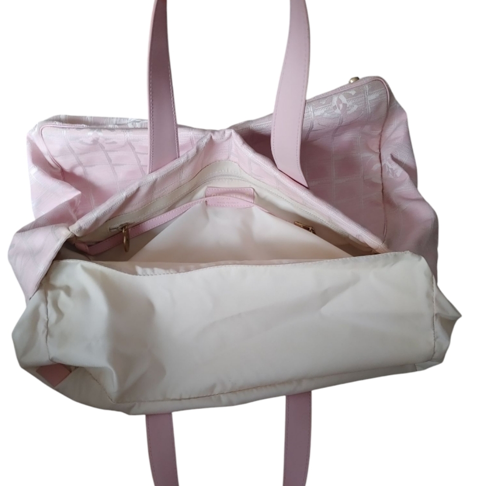 Chanel Pink Nylon CC Travel Ligne Tote Bag - Picture 5 of 16